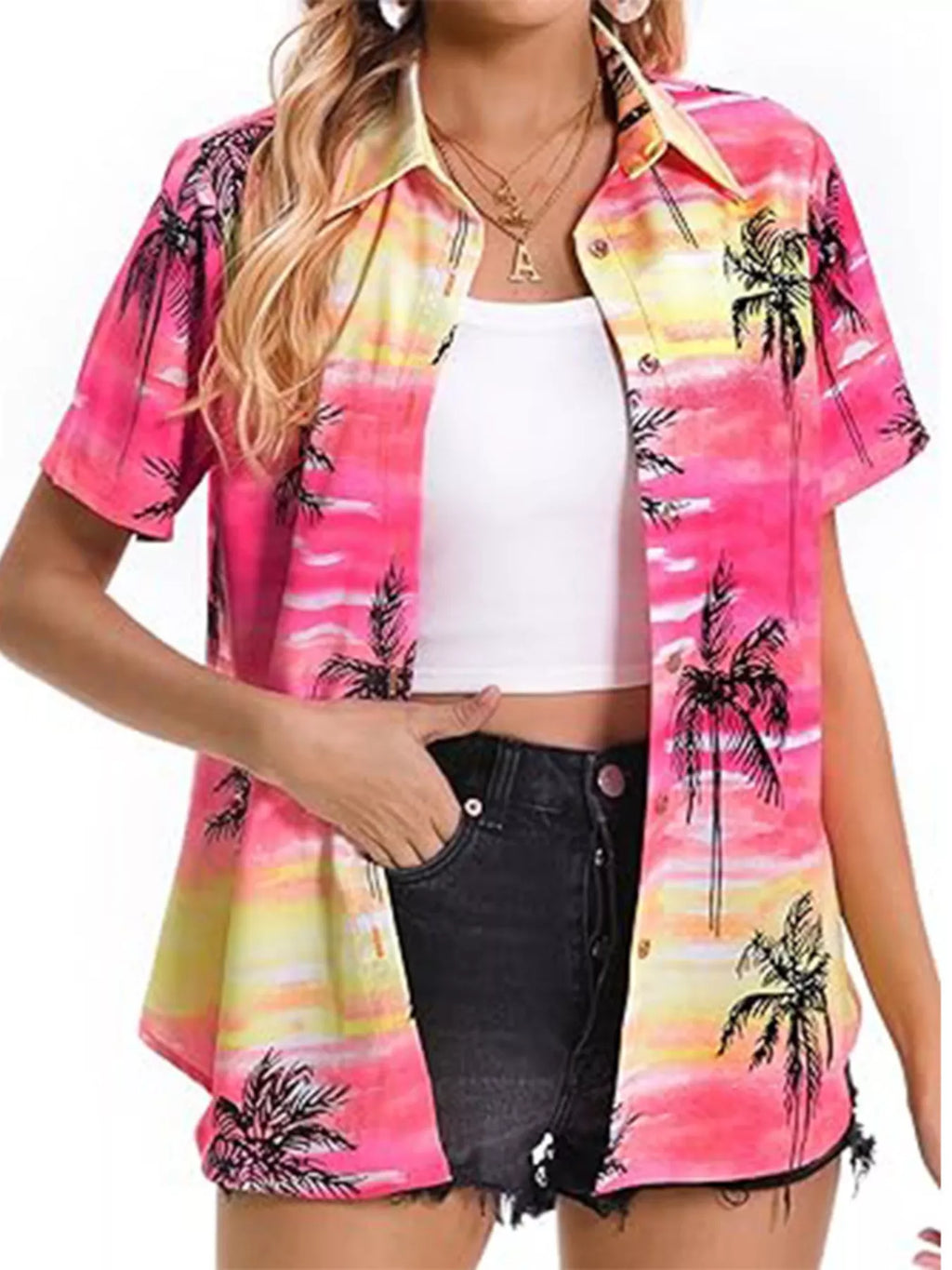 Plant Print Short Sleeve Shirt