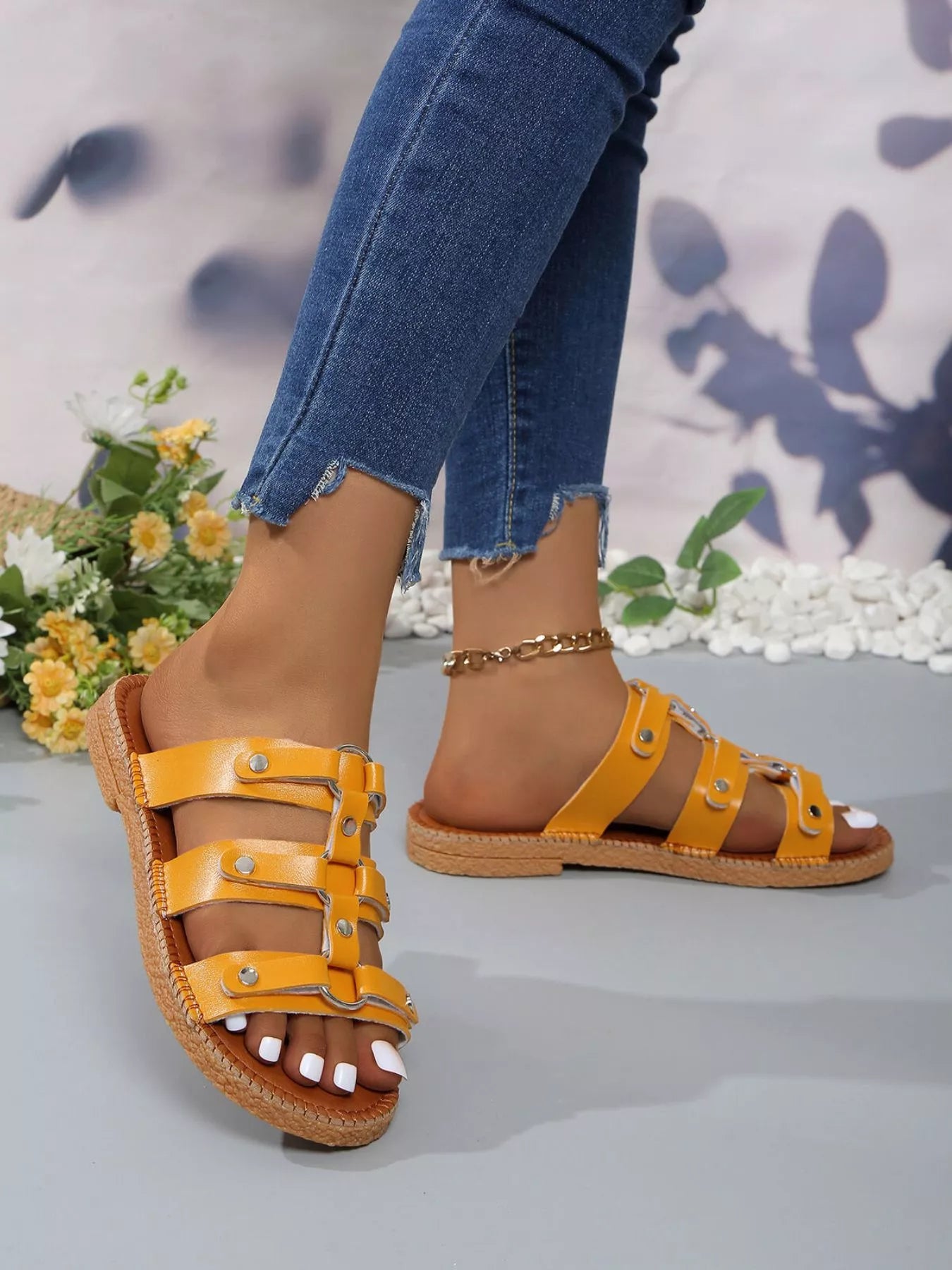 Open Toe Flats Sandals