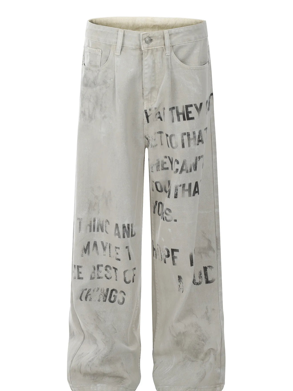 Men's Letter Wide Leg Jeans