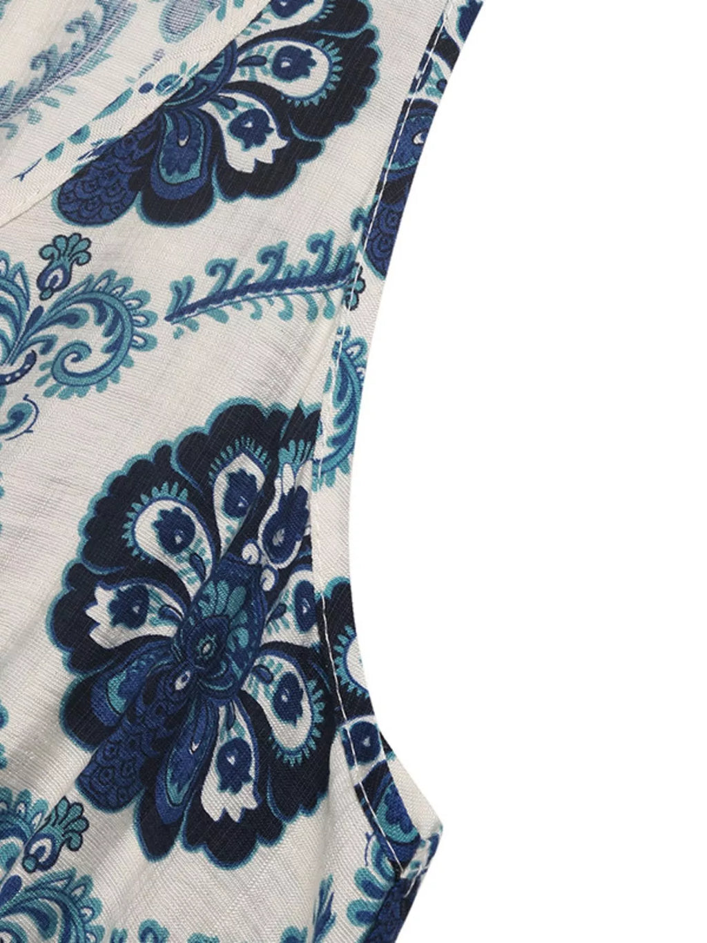 Printed Slit Sleeveless Maxi Dress