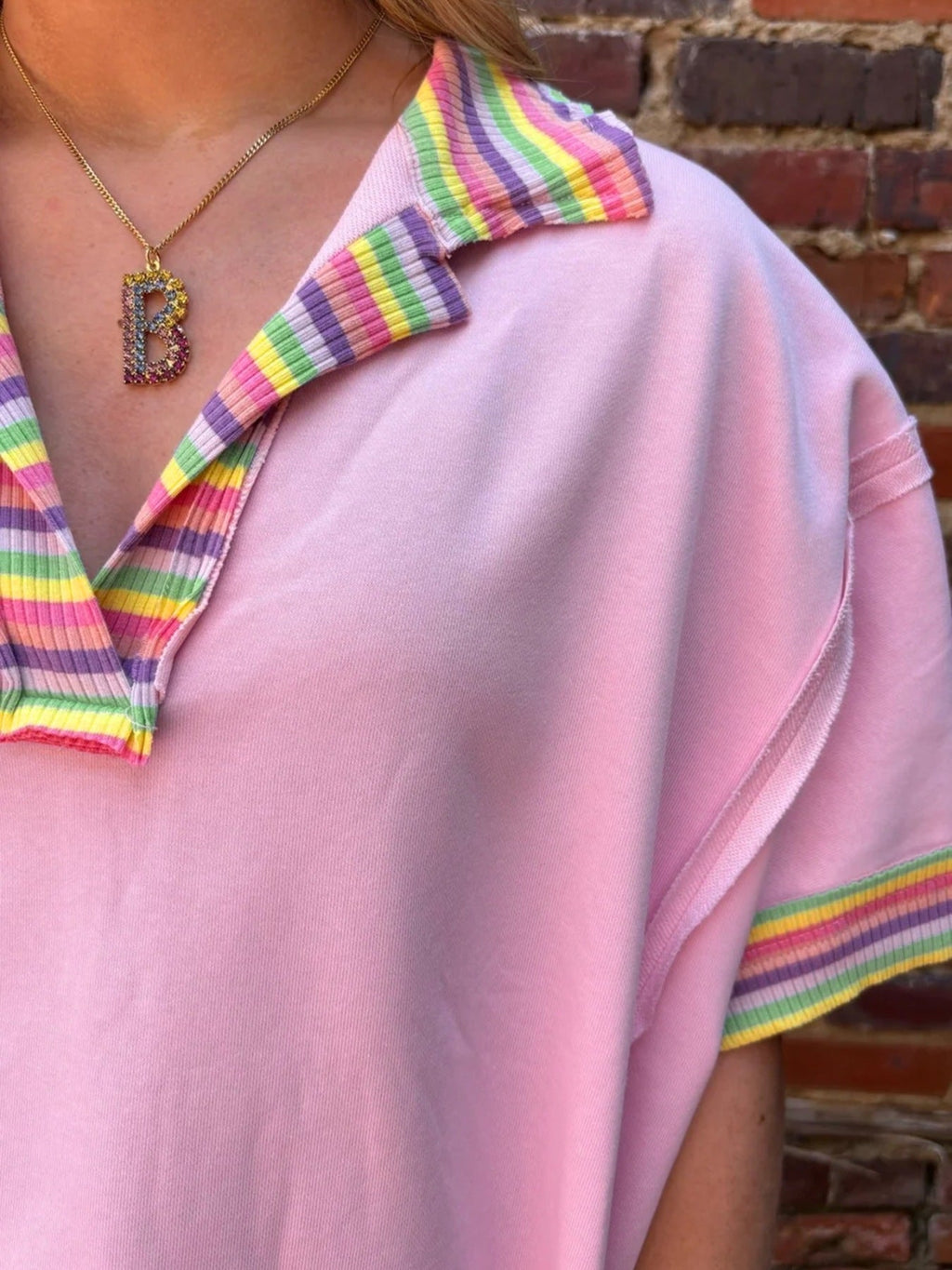 Rainbow Trim Side Slit Top