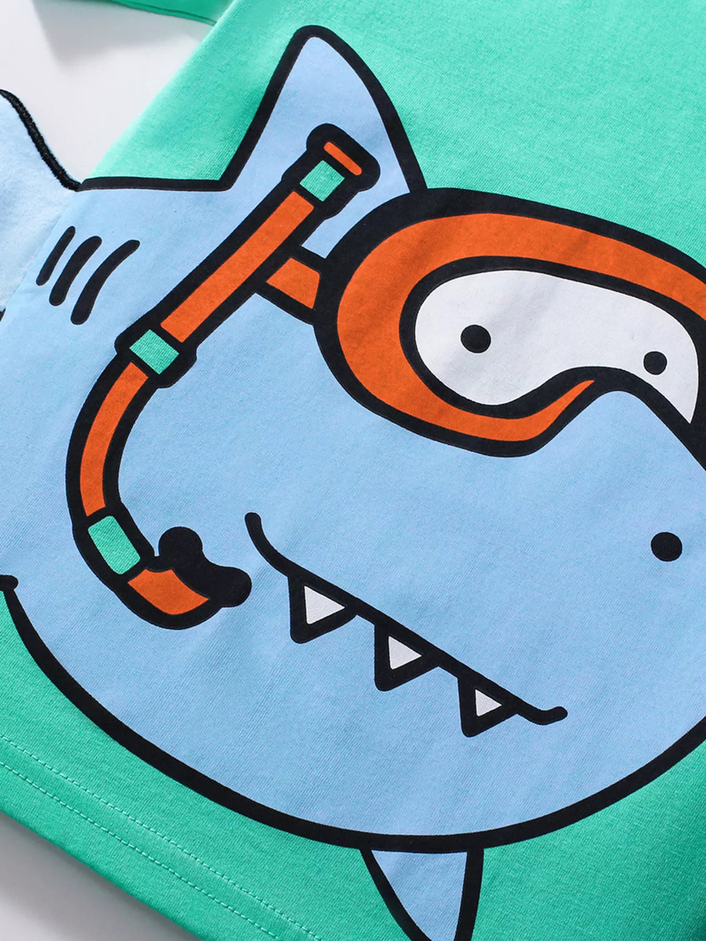 Children's Cartoon Shark Short Sleeve T-Shirt
