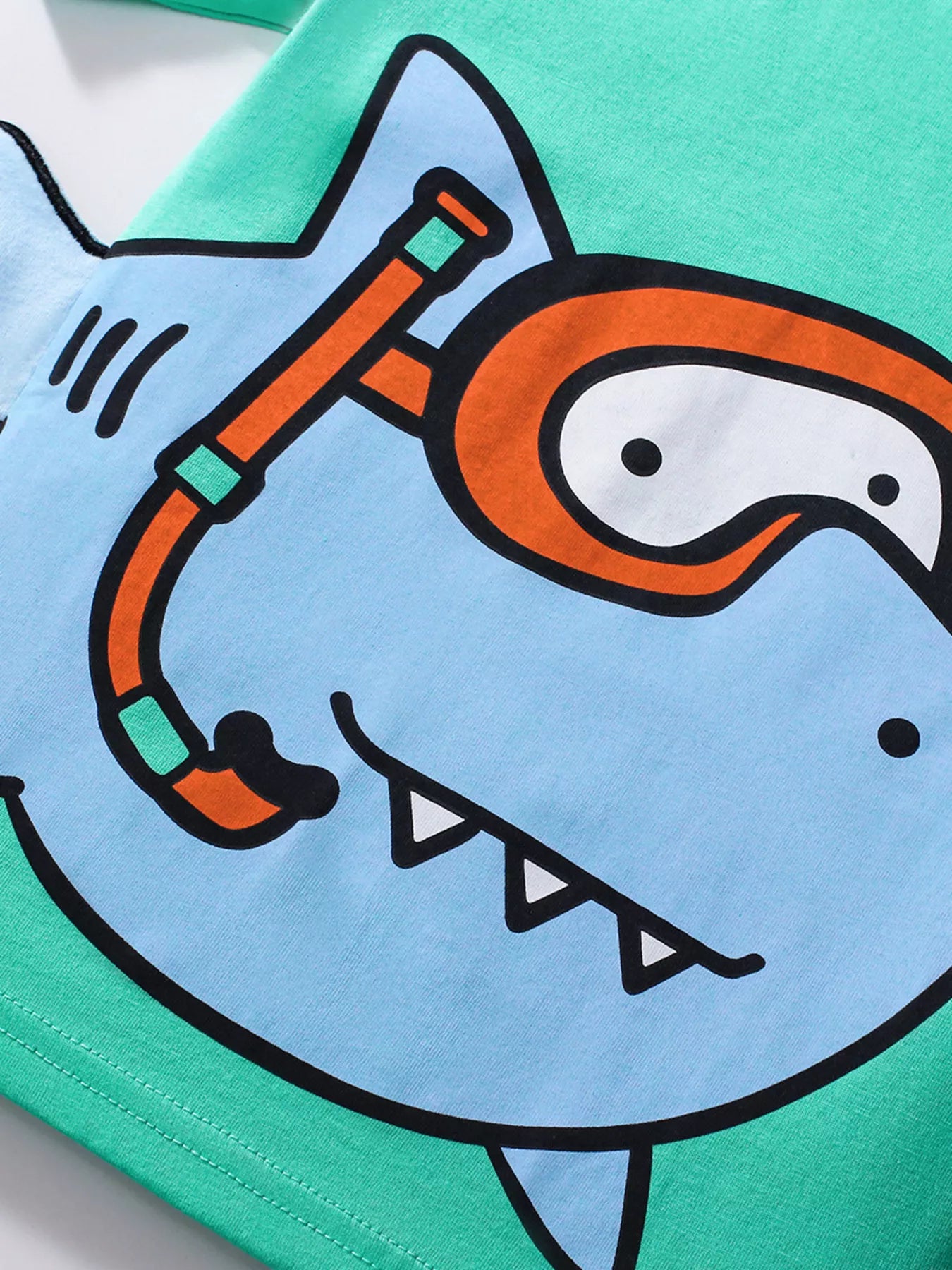 Children's Cartoon Shark Short Sleeve T-Shirt