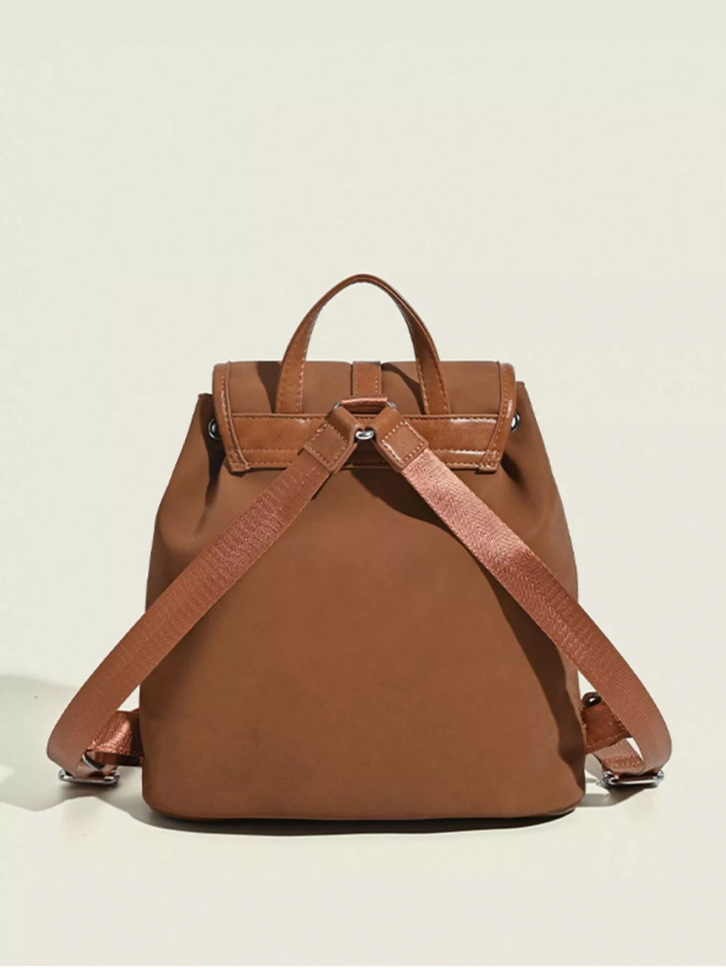 Drawstring Closure Flap Backpack Bag