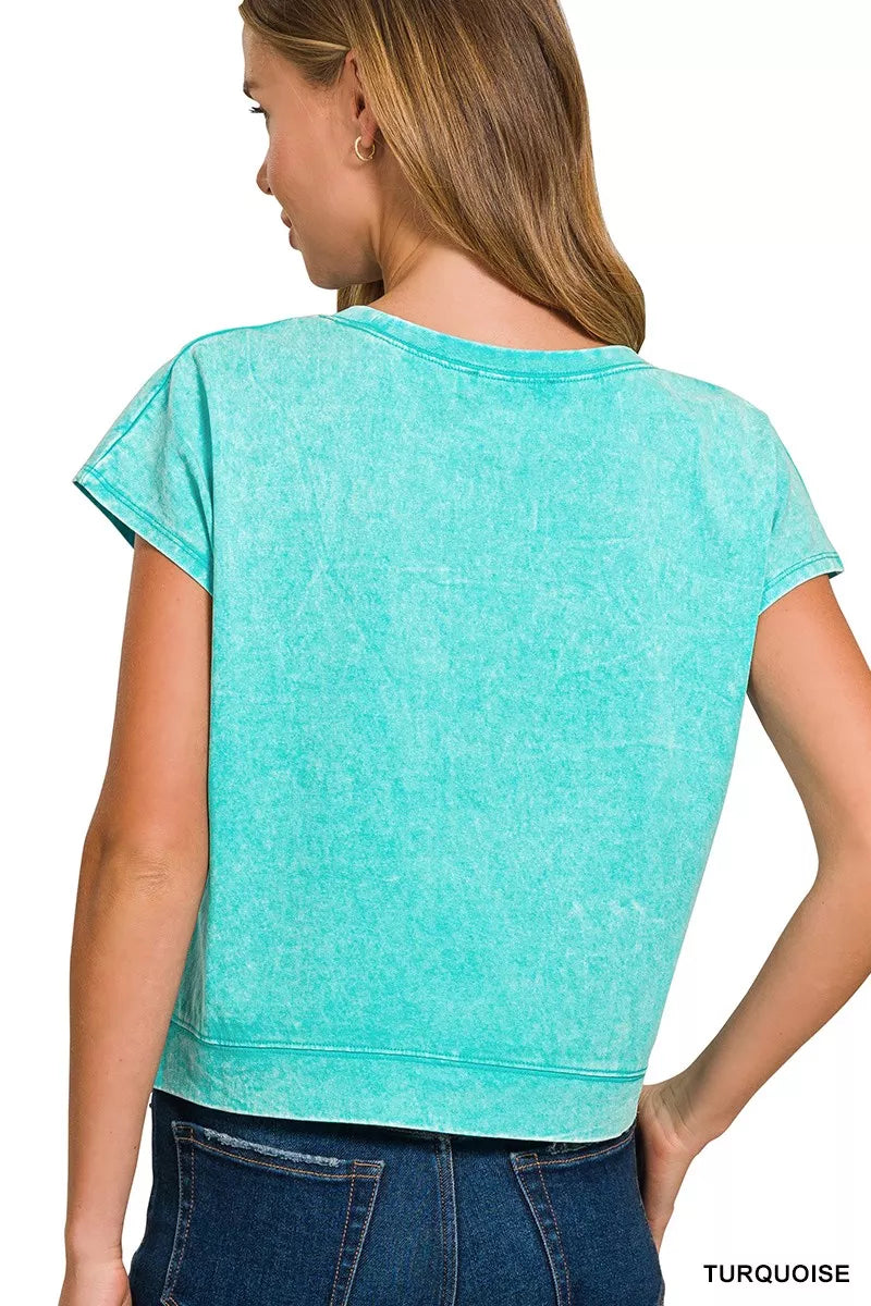 Zenana Premium Cotton Washed Sleeveless Top & Shorts Set