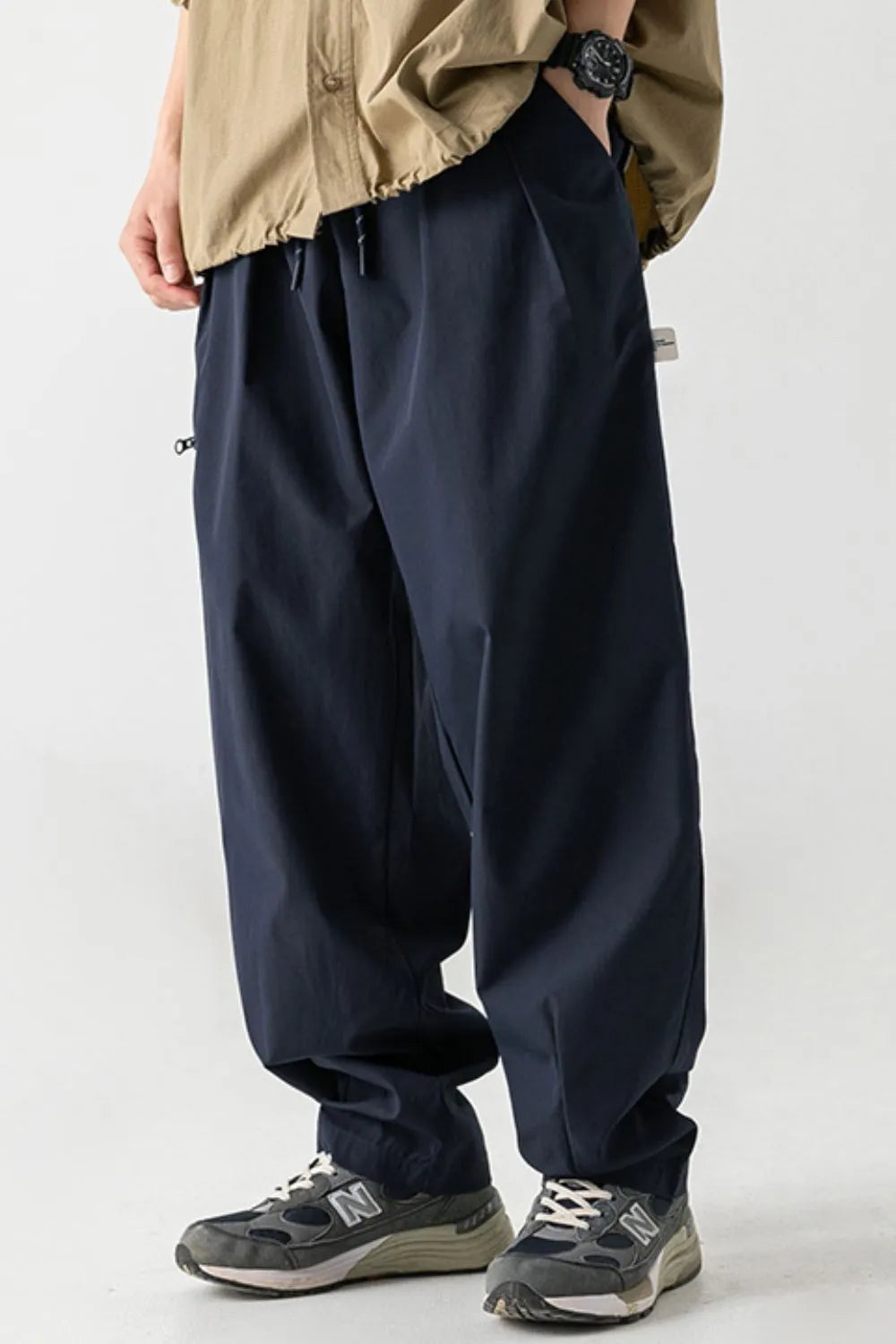 Men's Plus Size Drawstring Pants with Pockets