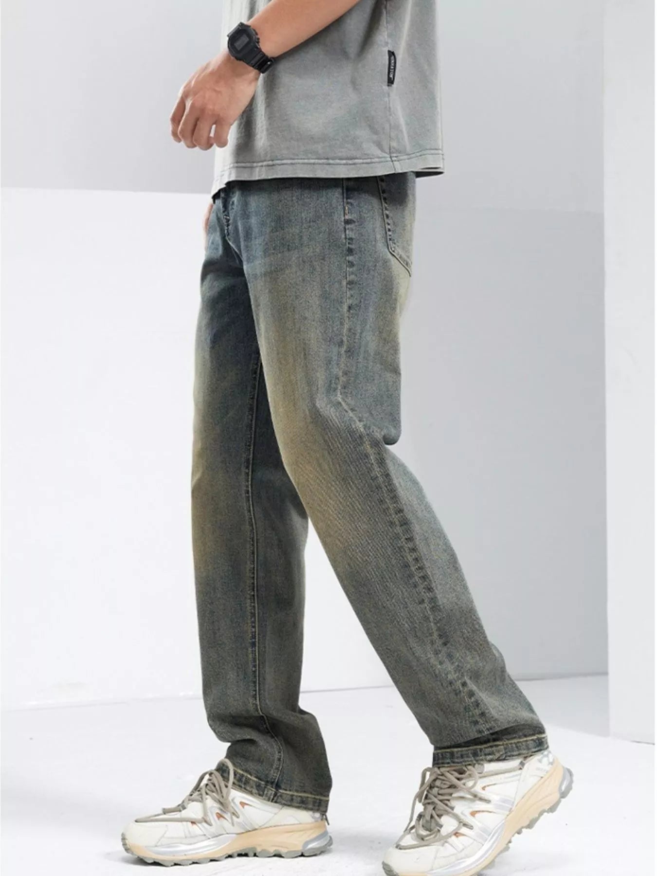 Men's Washed Loose Fit Jeans