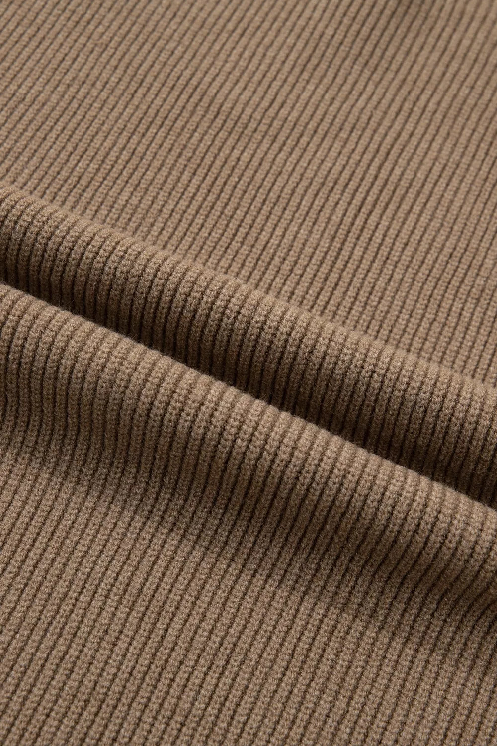 Solid Color Ribbed Knit Mock Neck Loose Sweater Vest