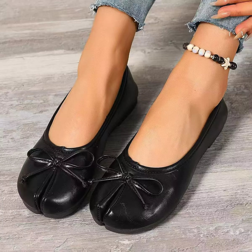 Bow Decor Split Toe Slip-Ons