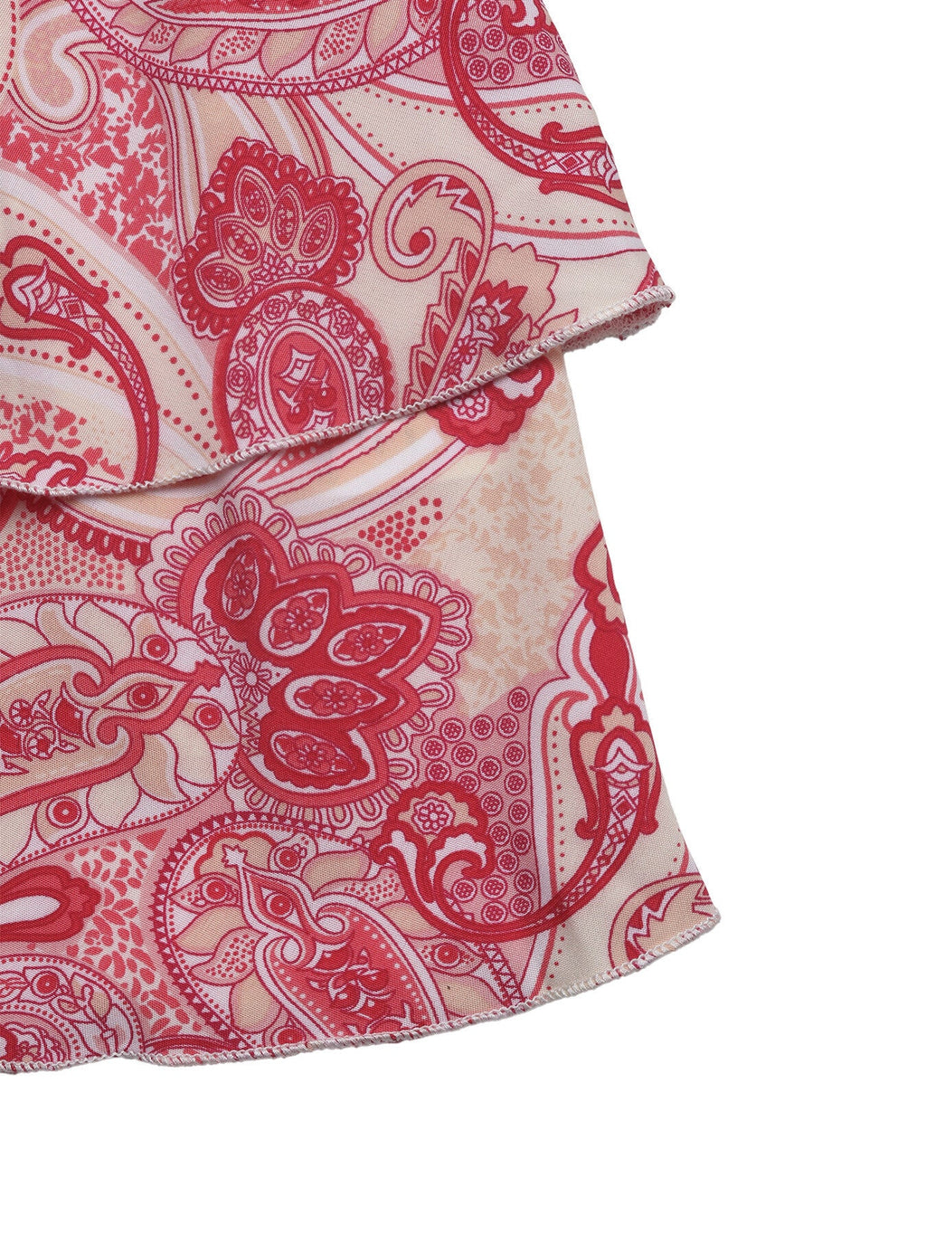 Paisley Print Tube Top and Ruffle Mini Skirt Set