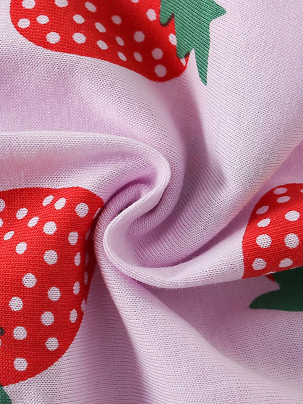Children's Strawberry Round Neck Tee and Shorts Set