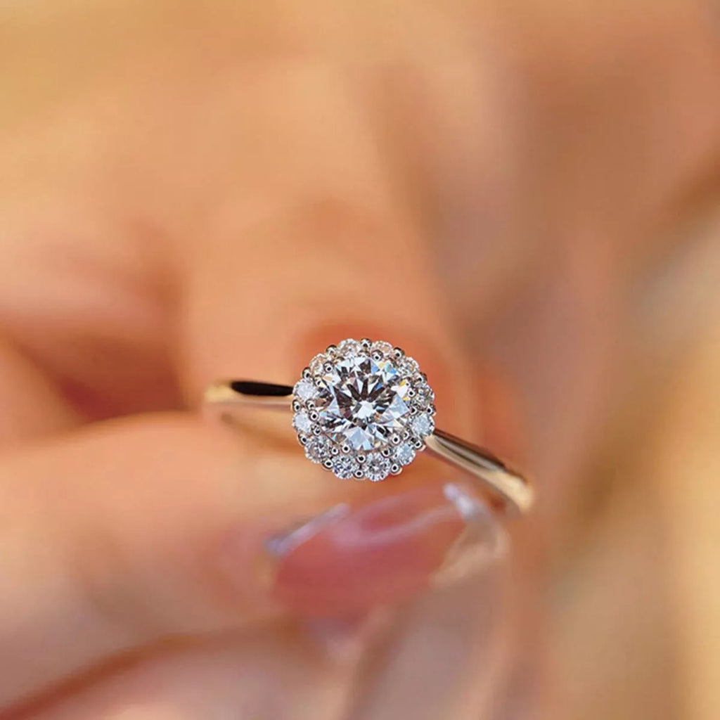 1 Carat 925 Sterling Silver Moissanite Flower Ring
