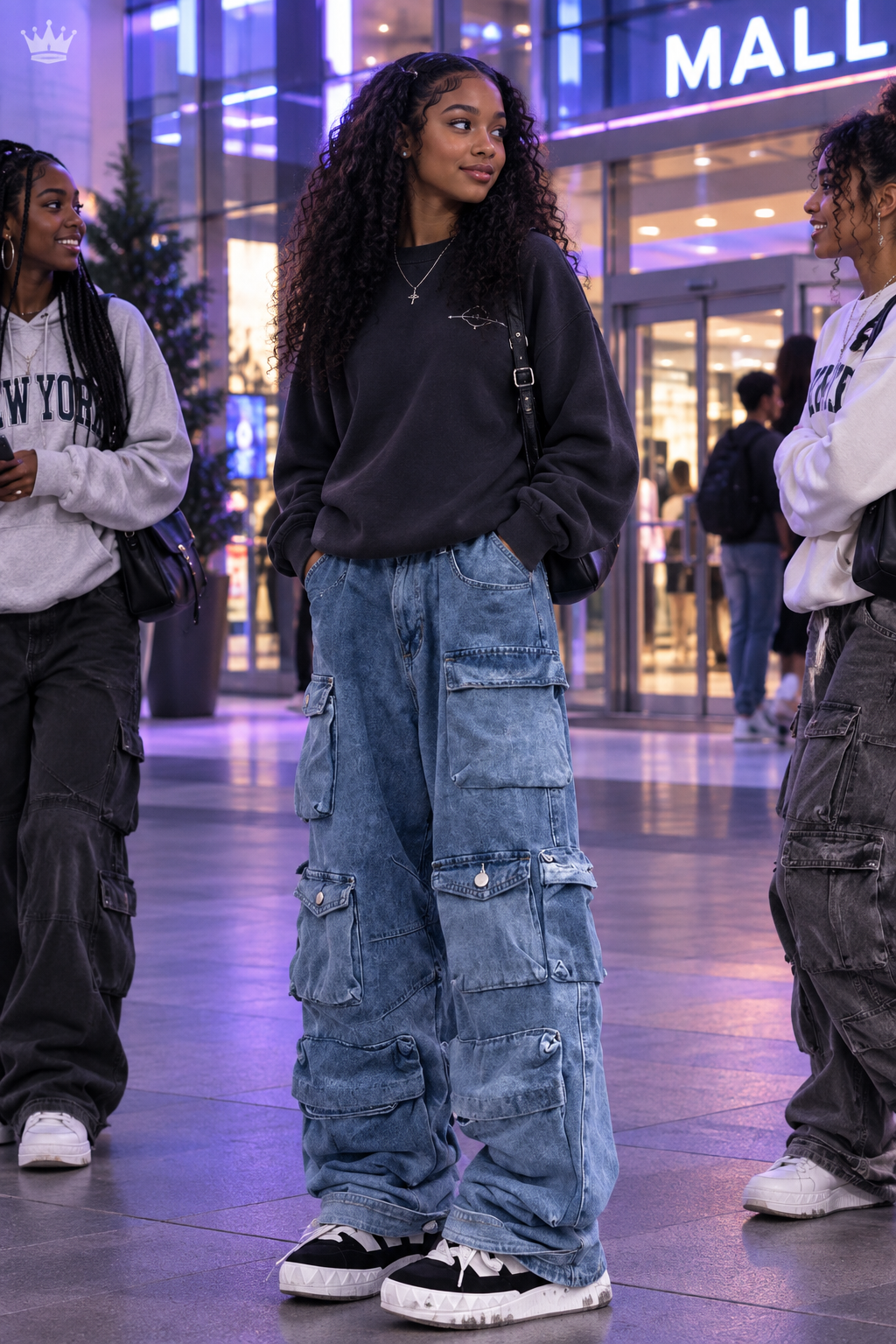 Y2K Cargo Jeans | Baggy Wide-Leg Multi-Pocket Denim | Women's Harajuku Streetwear Pants