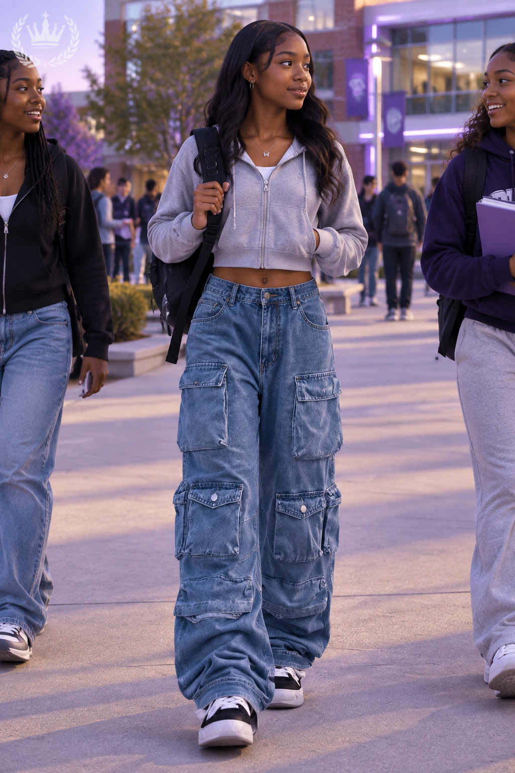 Y2K Cargo Jeans | Baggy Wide-Leg Multi-Pocket Denim | Women's Harajuku Streetwear Pants