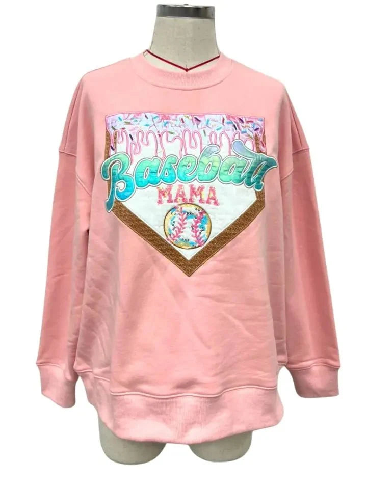 Brianna Cannon - Baseball Mama Ice Cream Drip Sweatshirt