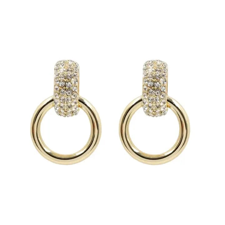 Brianna Cannon - Clear Crystal & Gold Knocker Earrings
