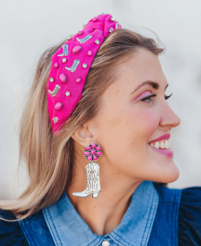 Brianna Cannon - Let's Go Girls Boot Earrings in Pink