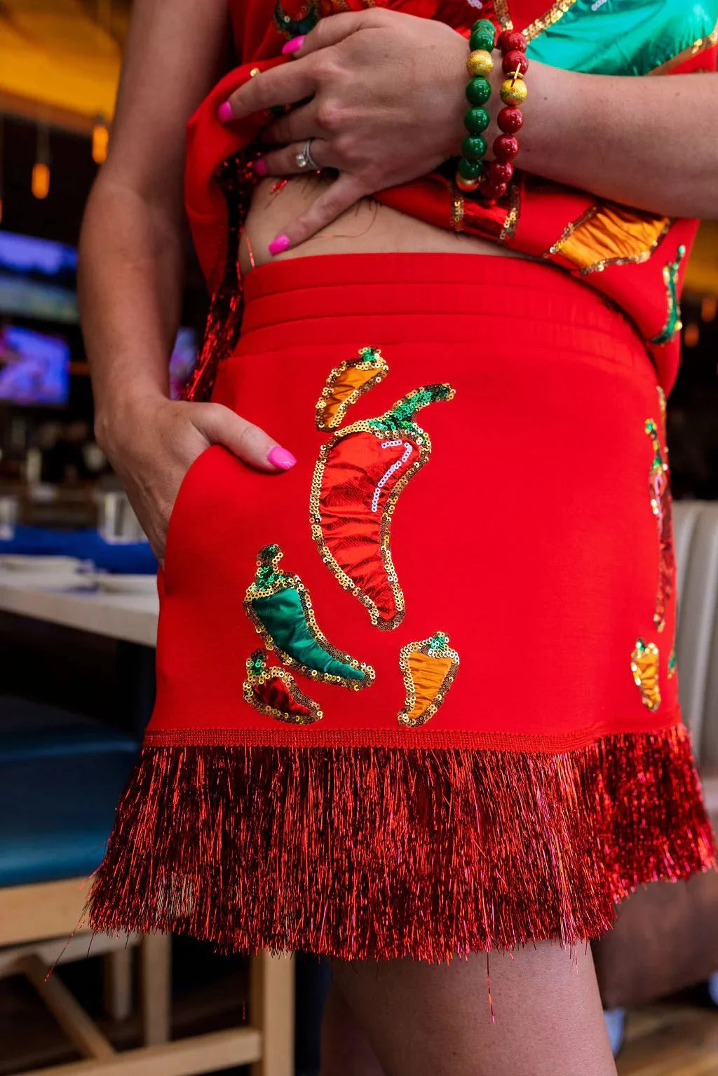 Brianna Cannon-Muy Caliente Chili Pepper Skirt/Skort