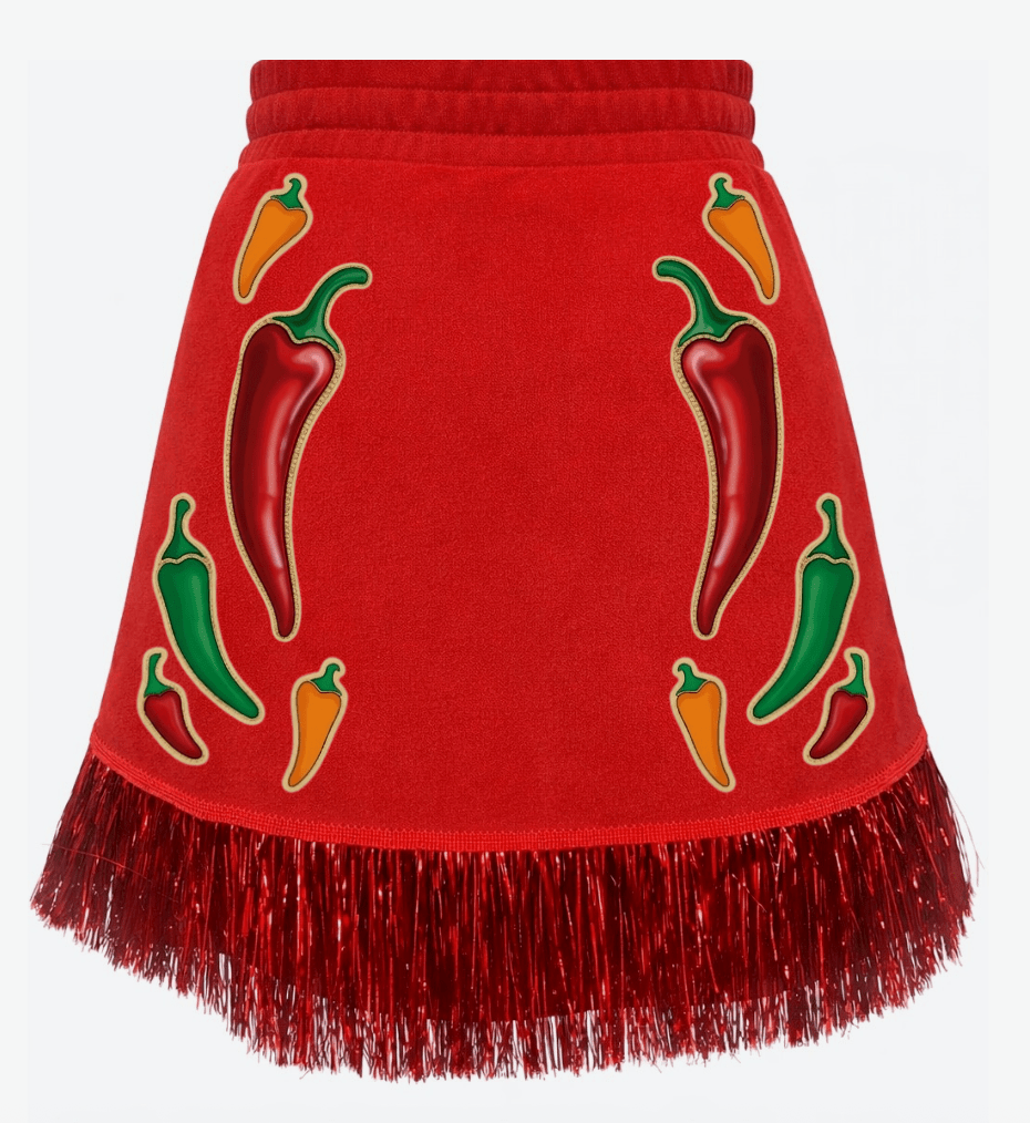 Brianna Cannon-Muy Caliente Chili Pepper Skirt/Skort