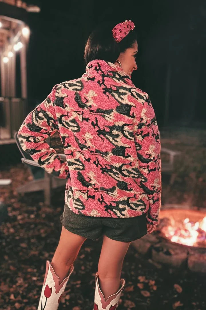 Brianna Cannon Pink Camo Pile Fleece Jacket