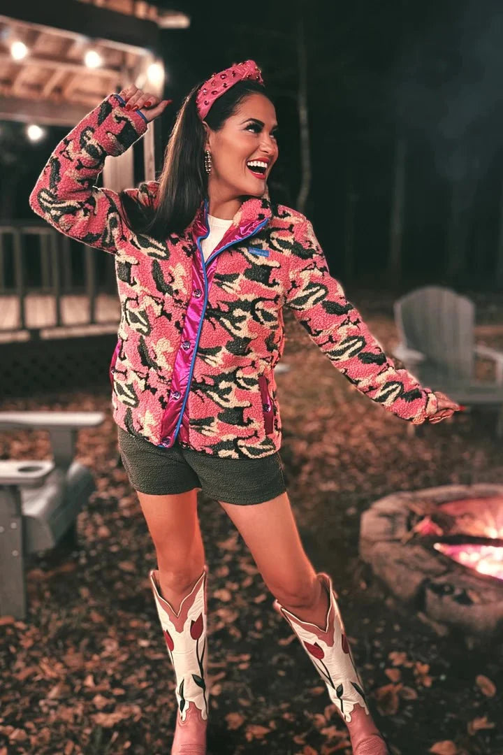 Brianna Cannon Pink Camo Pile Fleece Jacket