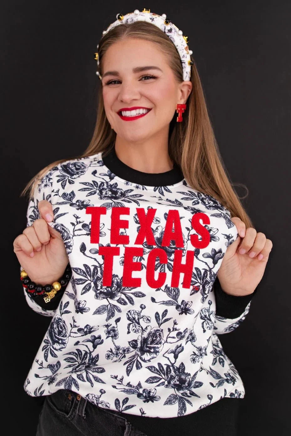 Brianna Cannon • TEXAS TECH FLORAL TOILE SWEATSHIRT