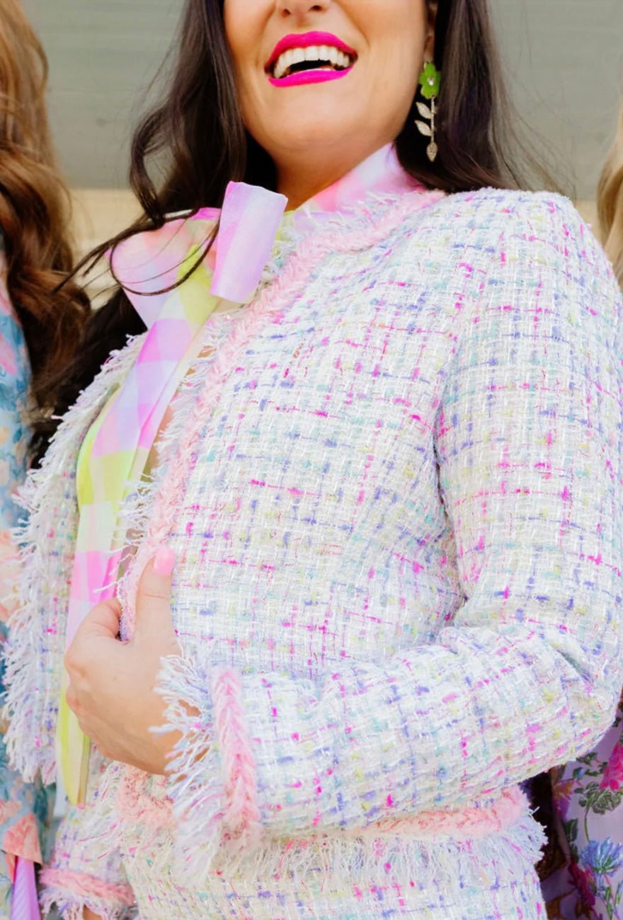 Brianna Cannon White Multi Tweed Blazer