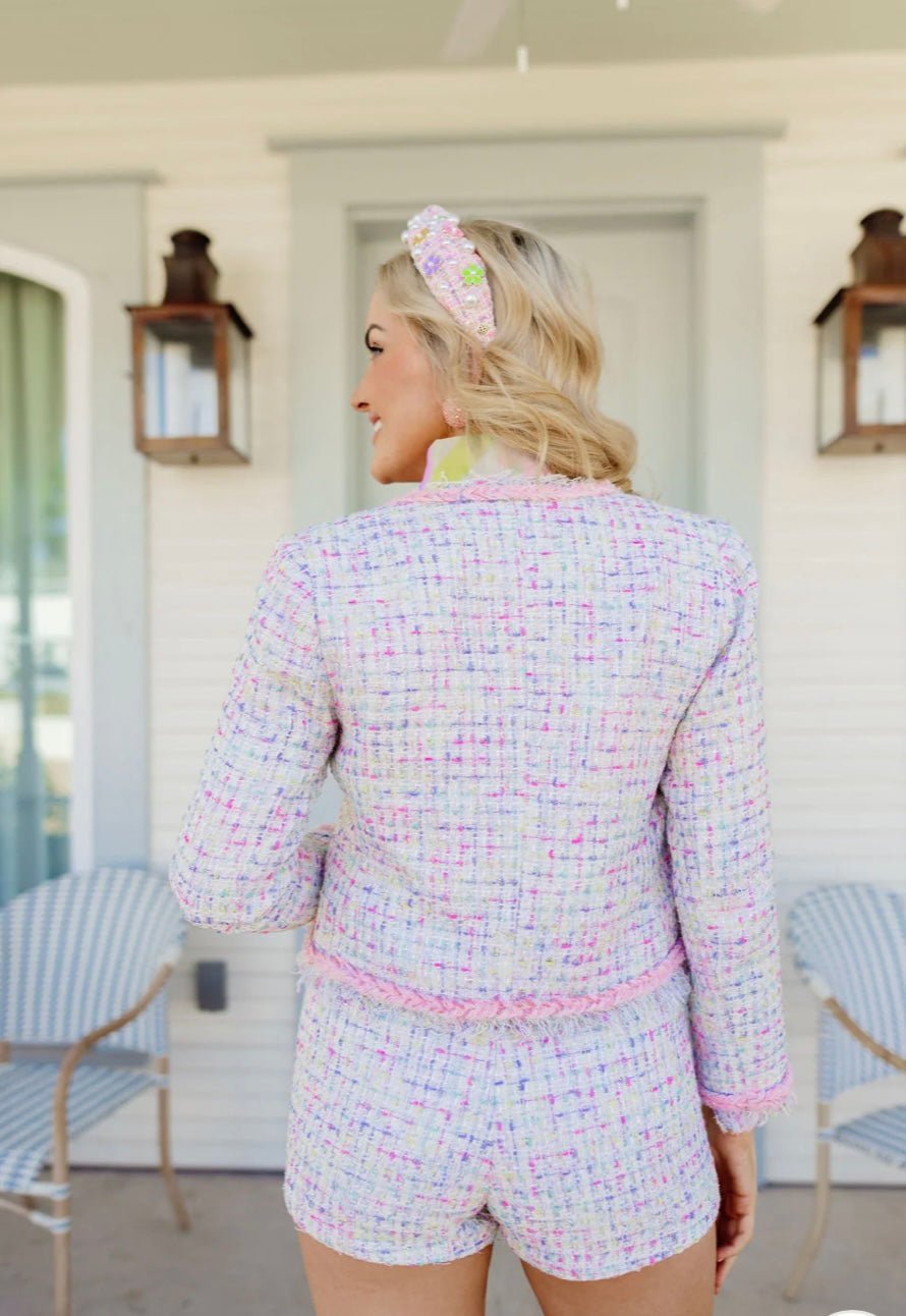 Brianna Cannon White Multi Tweed Blazer
