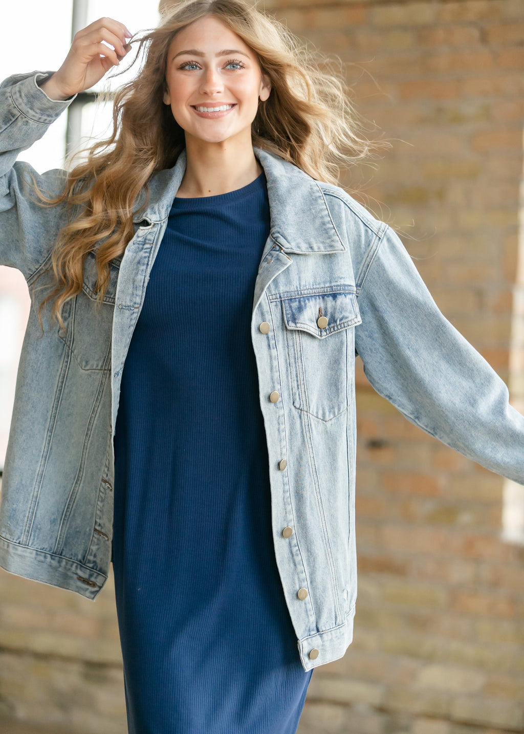 Brinx Light Wash Oversized Denim Jacket