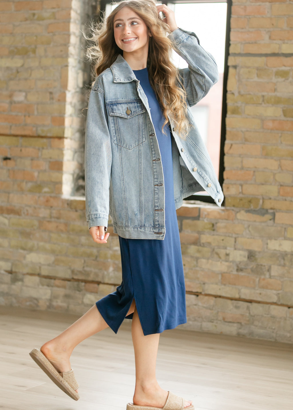 Brinx Light Wash Oversized Denim Jacket