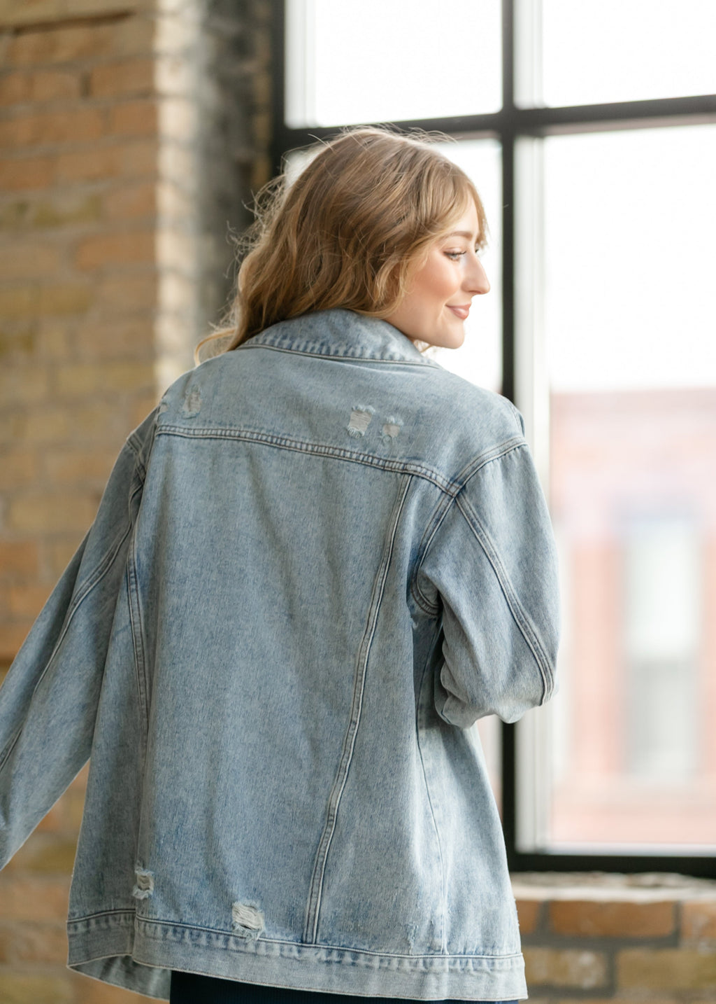 Brinx Light Wash Oversized Denim Jacket
