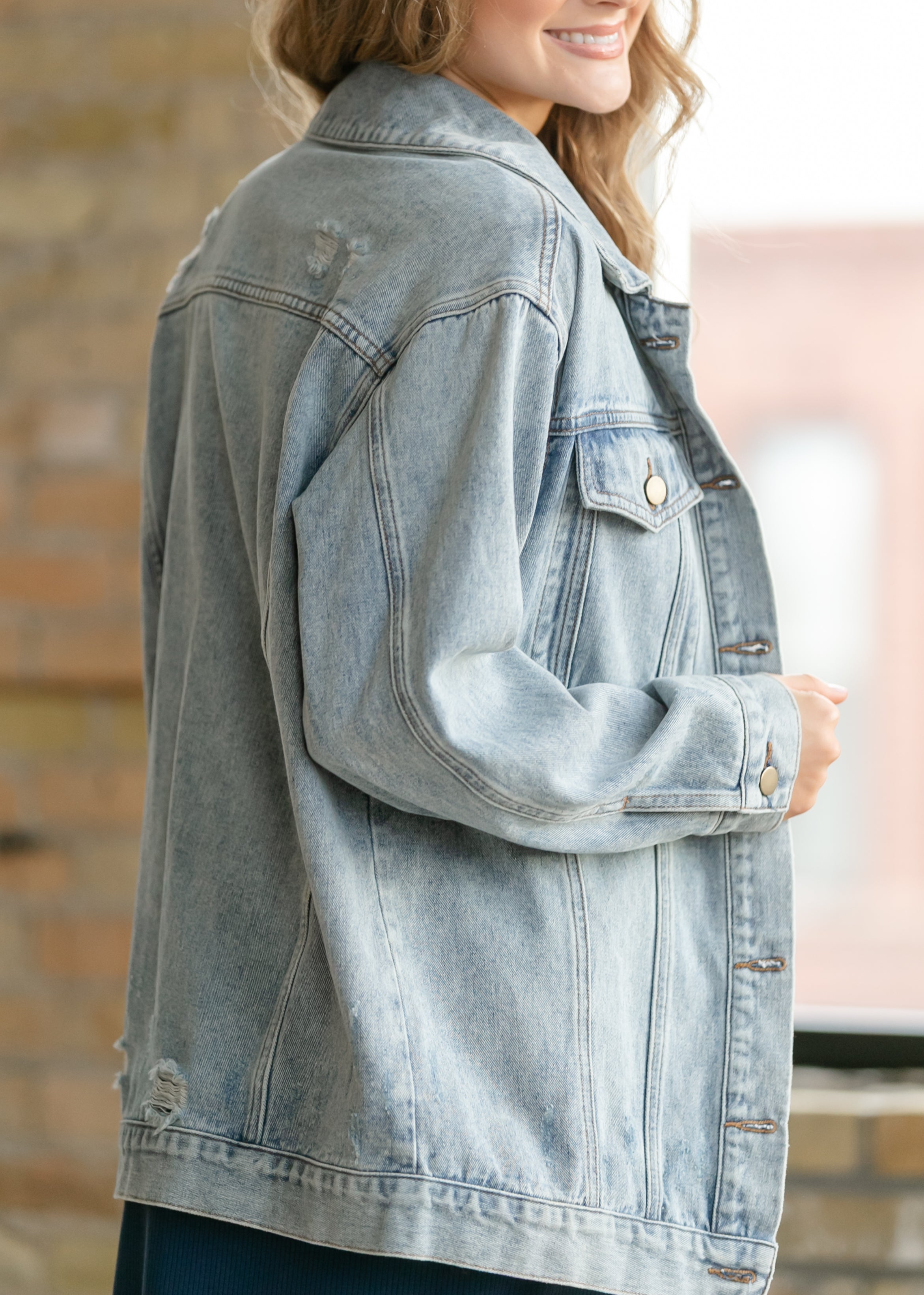 Brinx Light Wash Oversized Denim Jacket