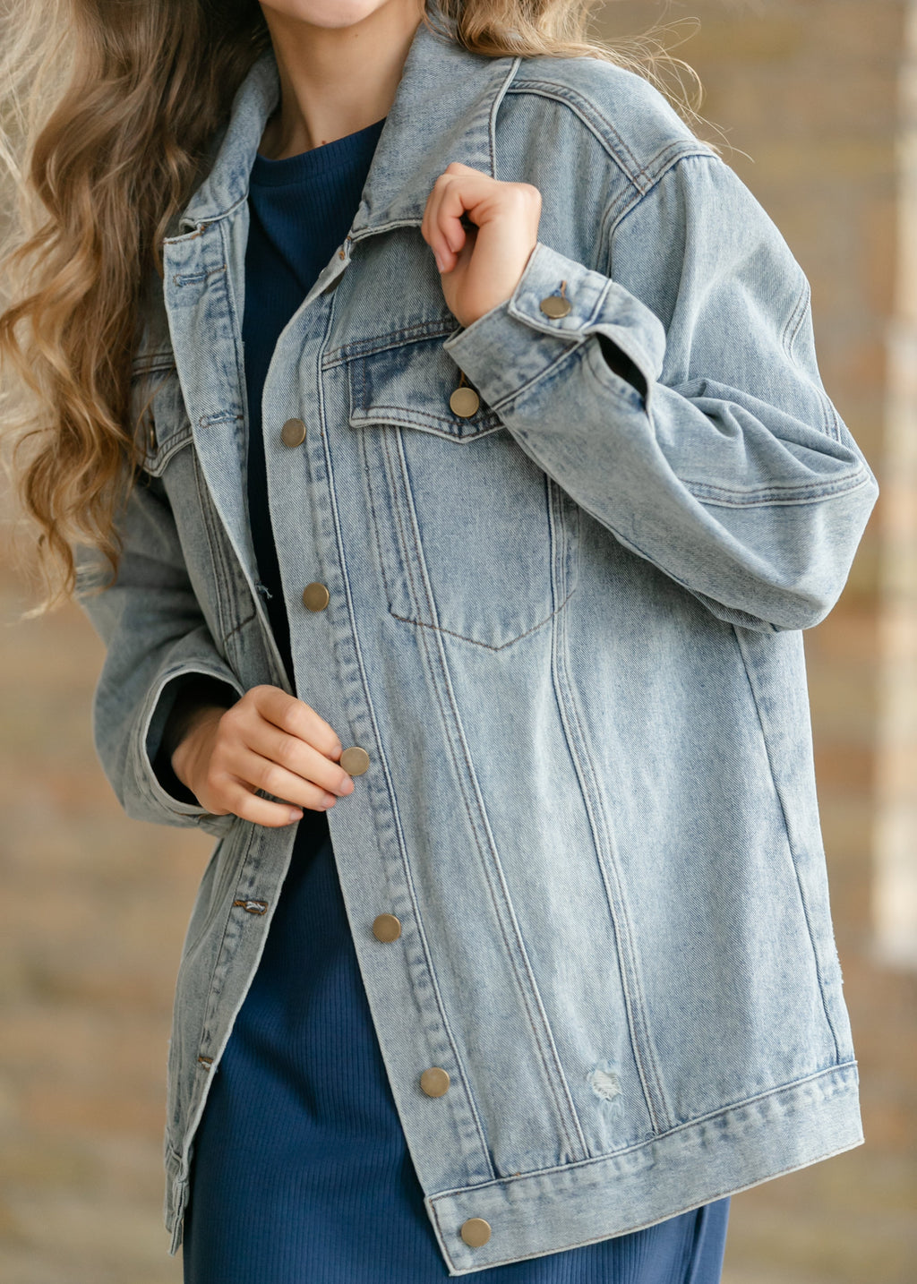 Brinx Light Wash Oversized Denim Jacket