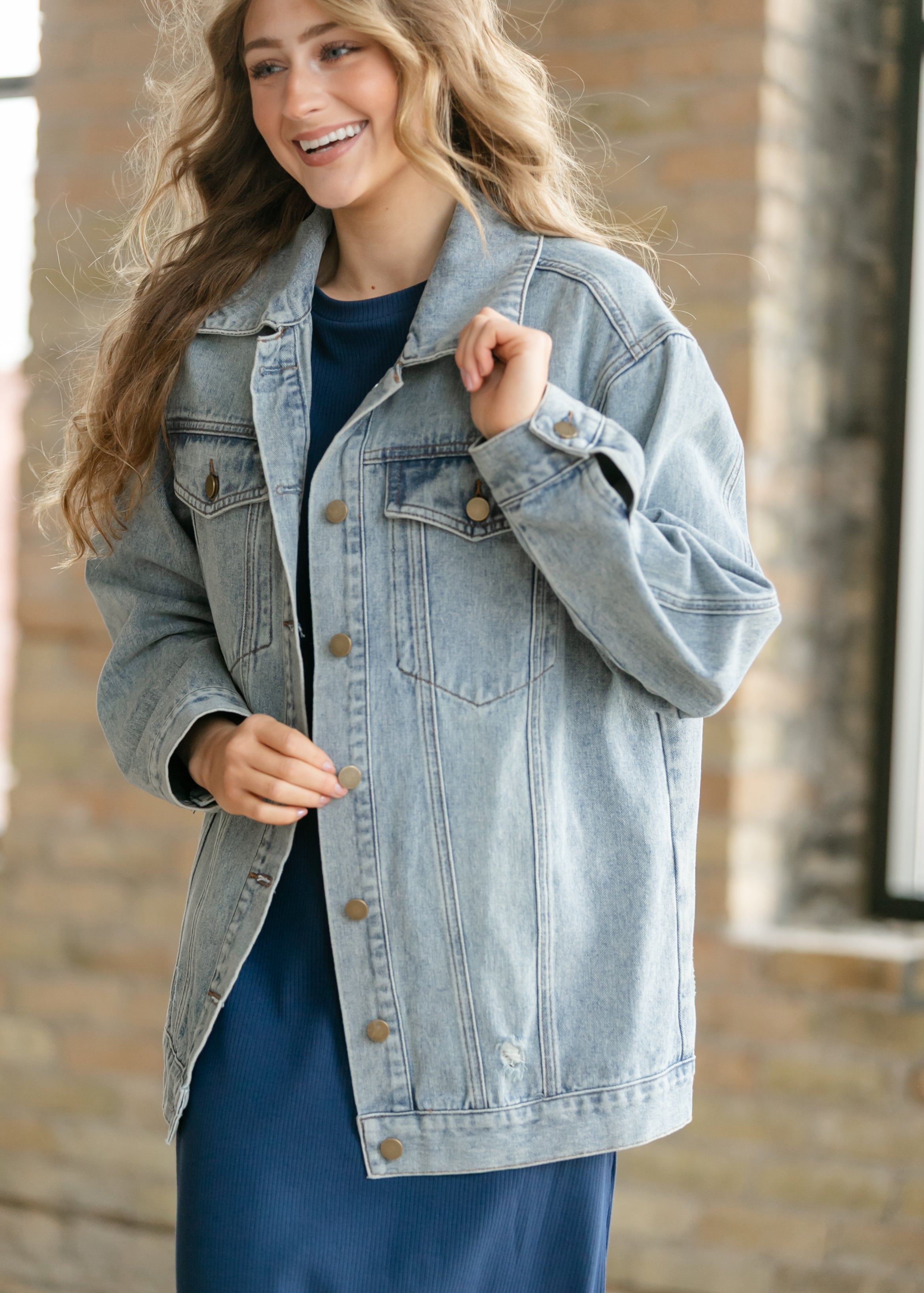 Brinx Light Wash Oversized Denim Jacket