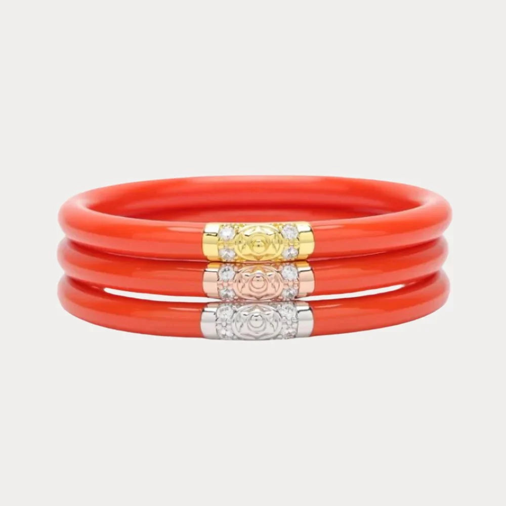 Budhagirl Three Kings All Weather Bangles® (AWB®) - Coral