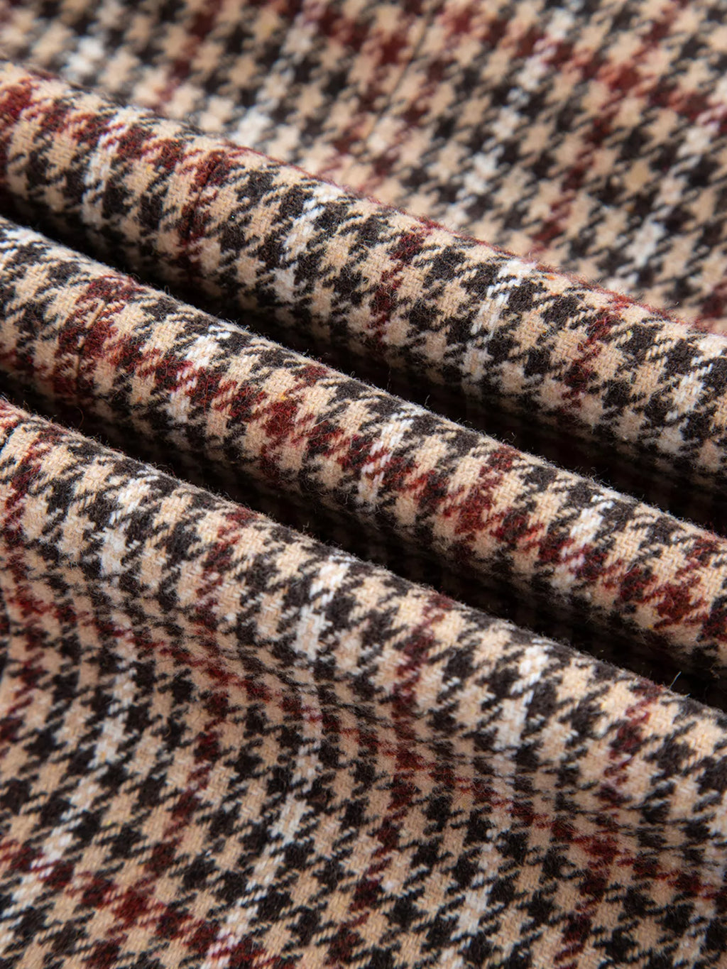 Houndstooth Lapel Collar Blazer
