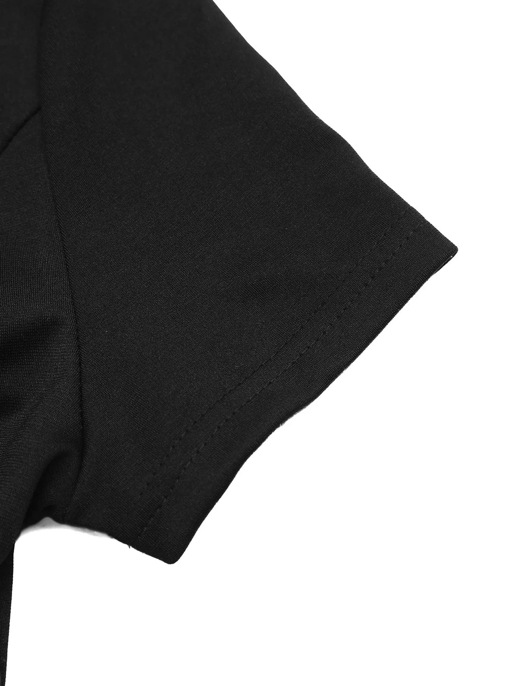 Bead Collar Short Sleeve Mini Dress