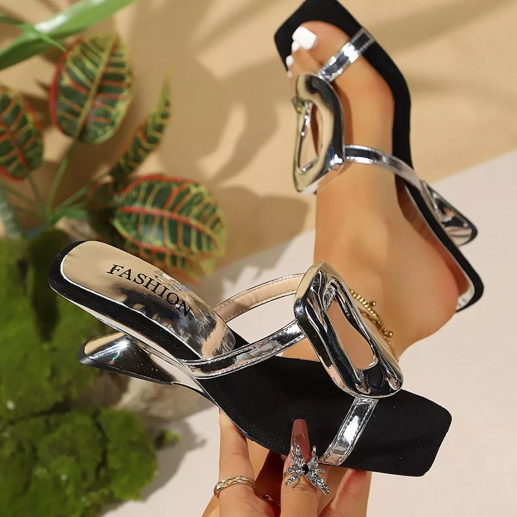 Open Toe Block Heels Sandals