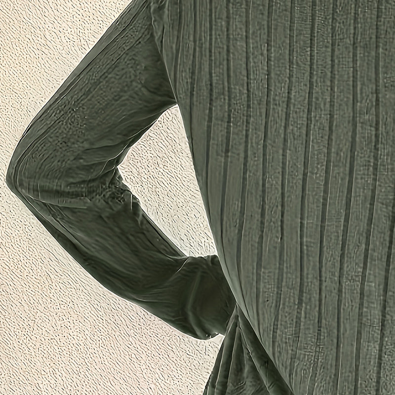 Women's Long Sleeve Blouses Shirts With Ribbed Knit Basic Tops