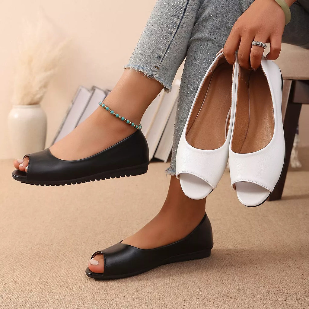 Peep Toe Flats Sandals