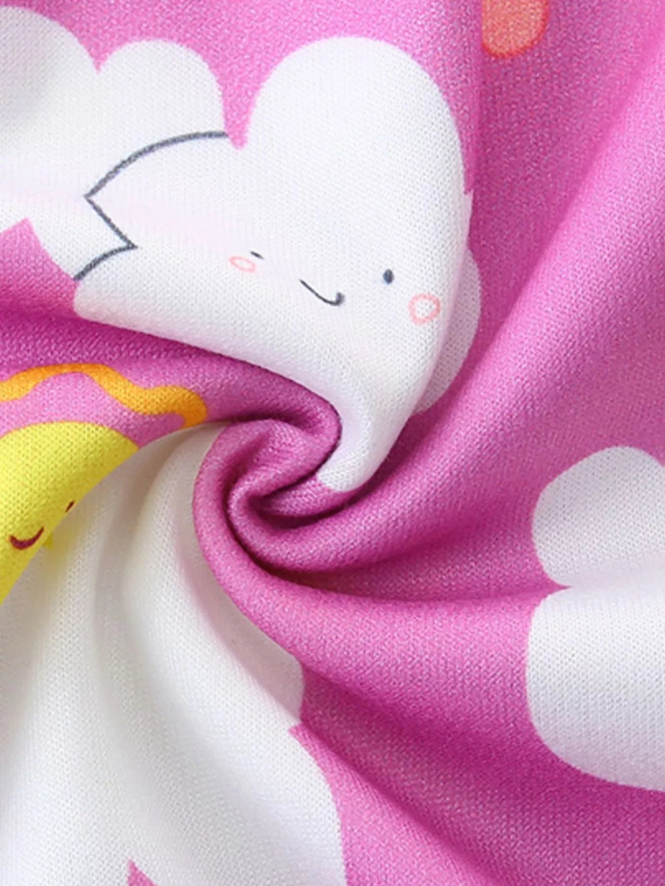 Children's Rainbow Cloud Print Tee and Shorts Set
