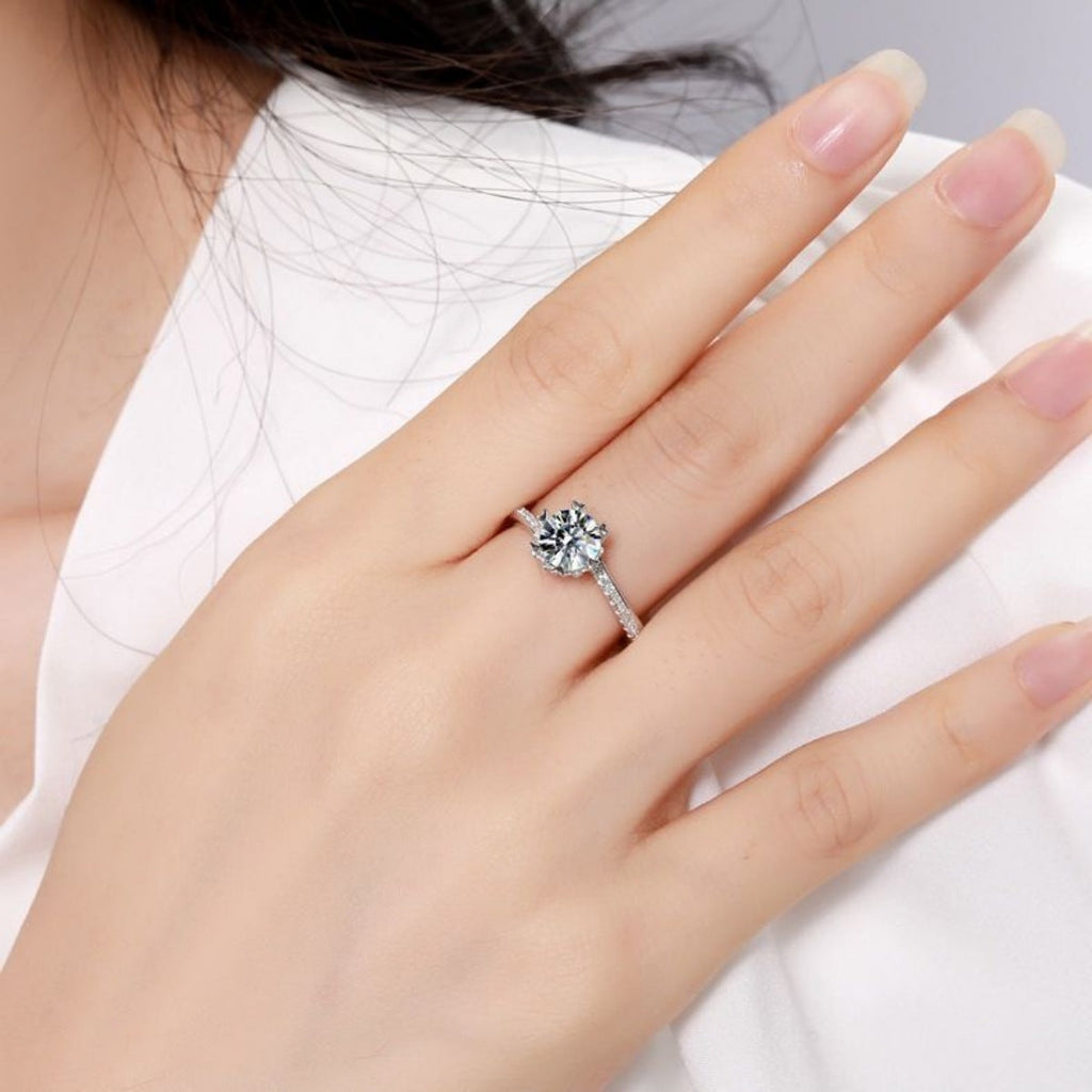 1 Carat 925 Sterling Silver Moissanite Ring