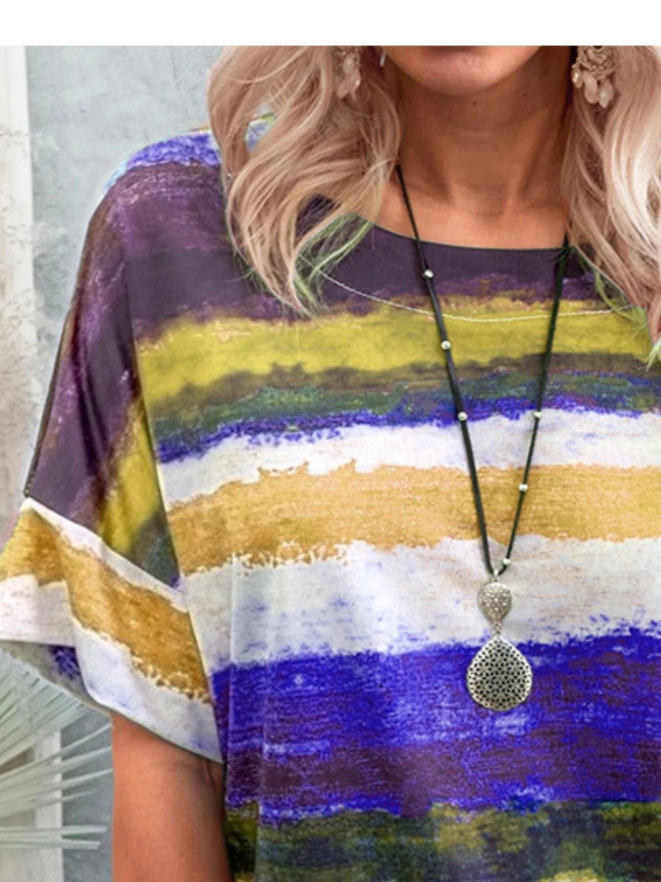 Contrast Round Neck Casual T-Shirt