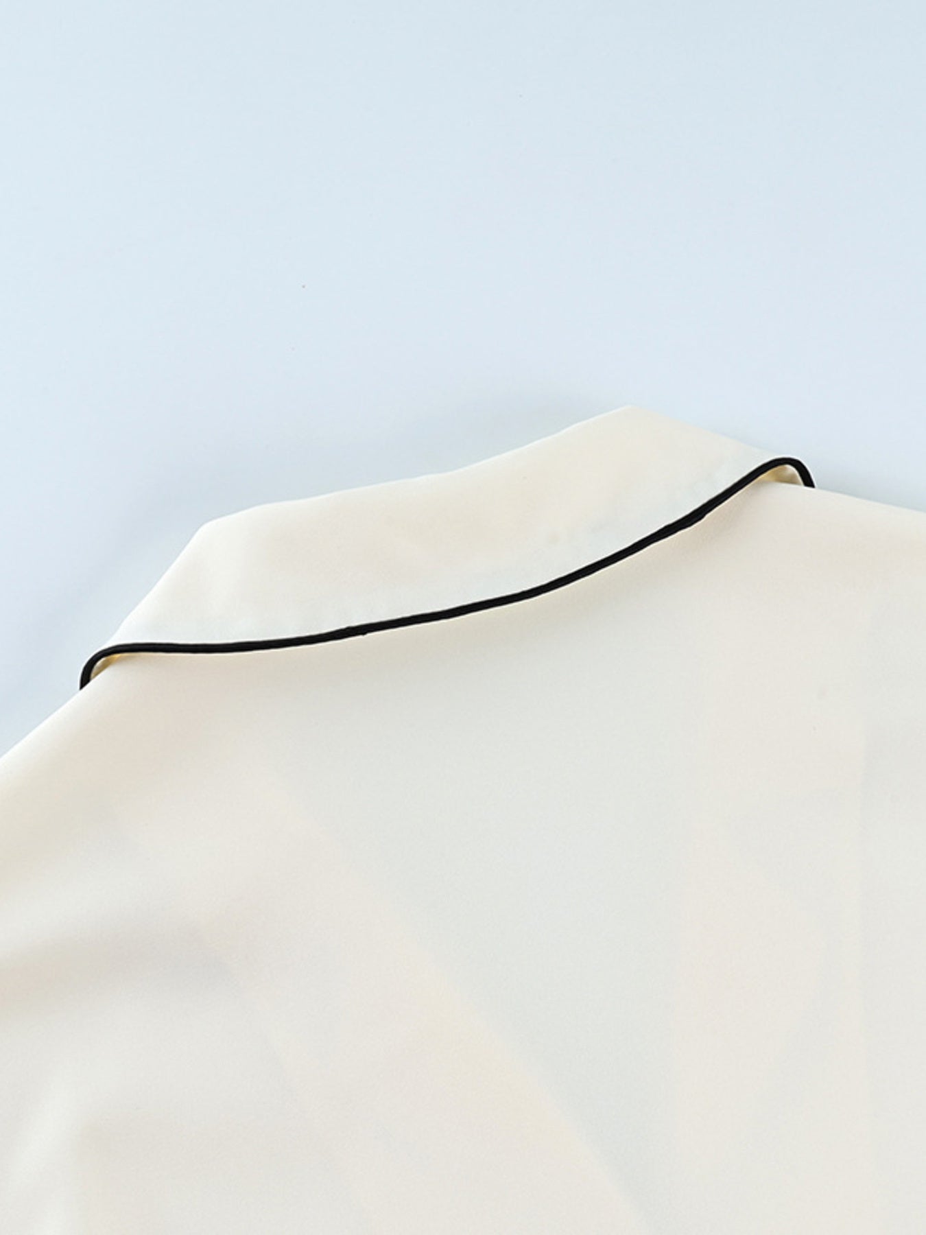 Contrast Trim Button Up Top and Pants Lounge Set