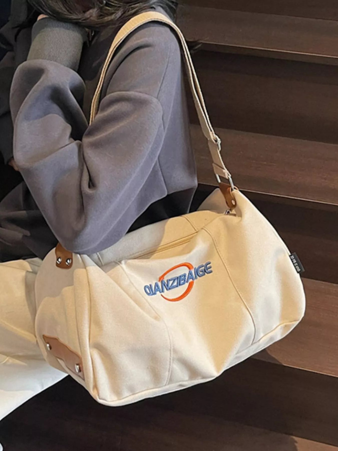 Canvas Duffel Bag with Adjustable Shoulder Strap