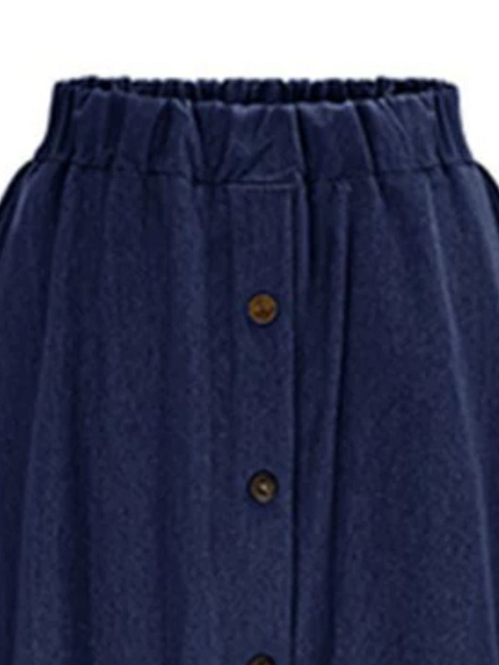 Full Size Button-Front Denim A-Line Skirt Plus Size