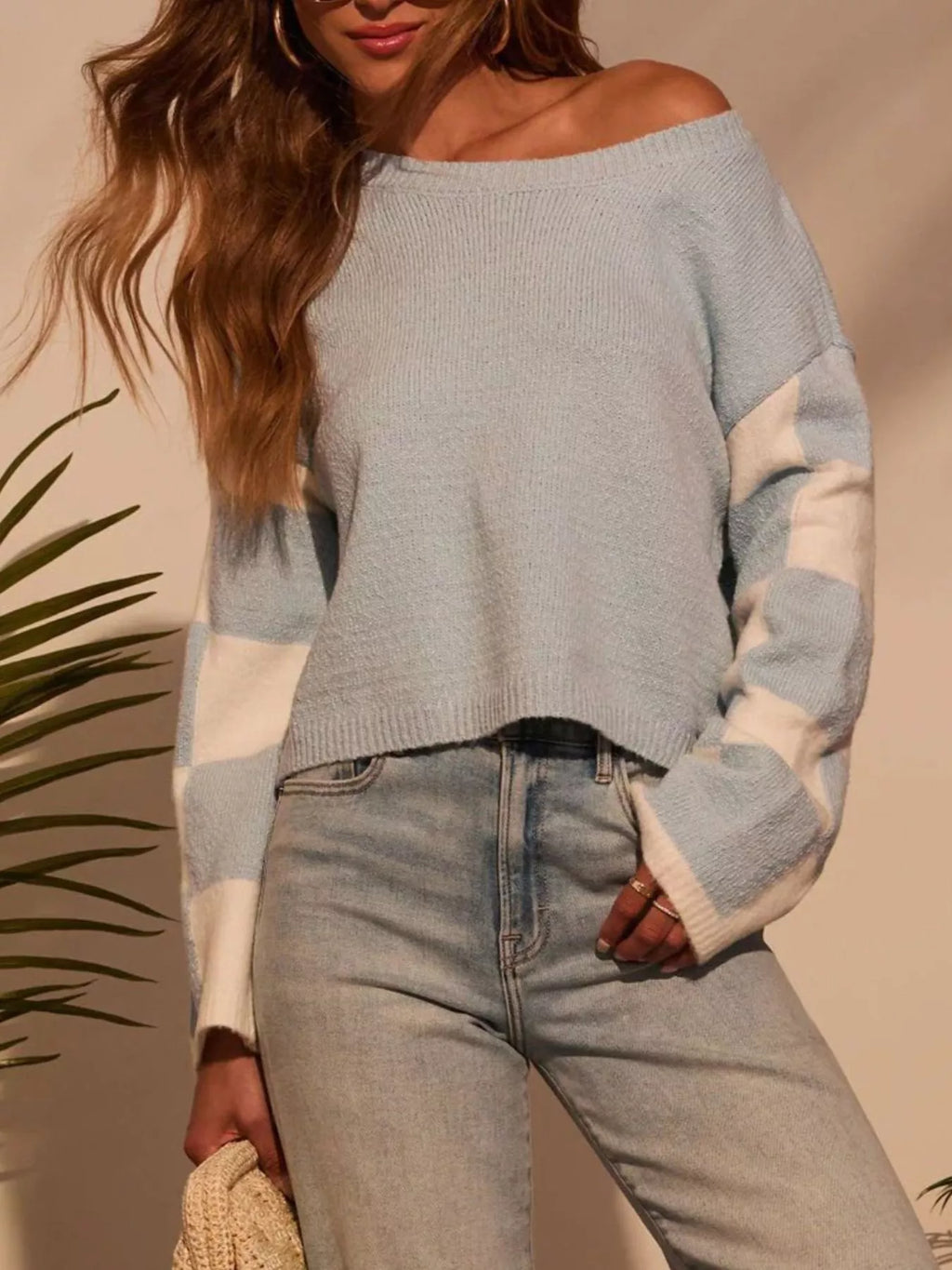 Color Block Long Sleeve Sweater