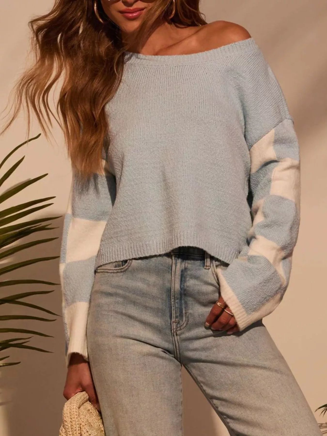 Color Block Long Sleeve Sweater