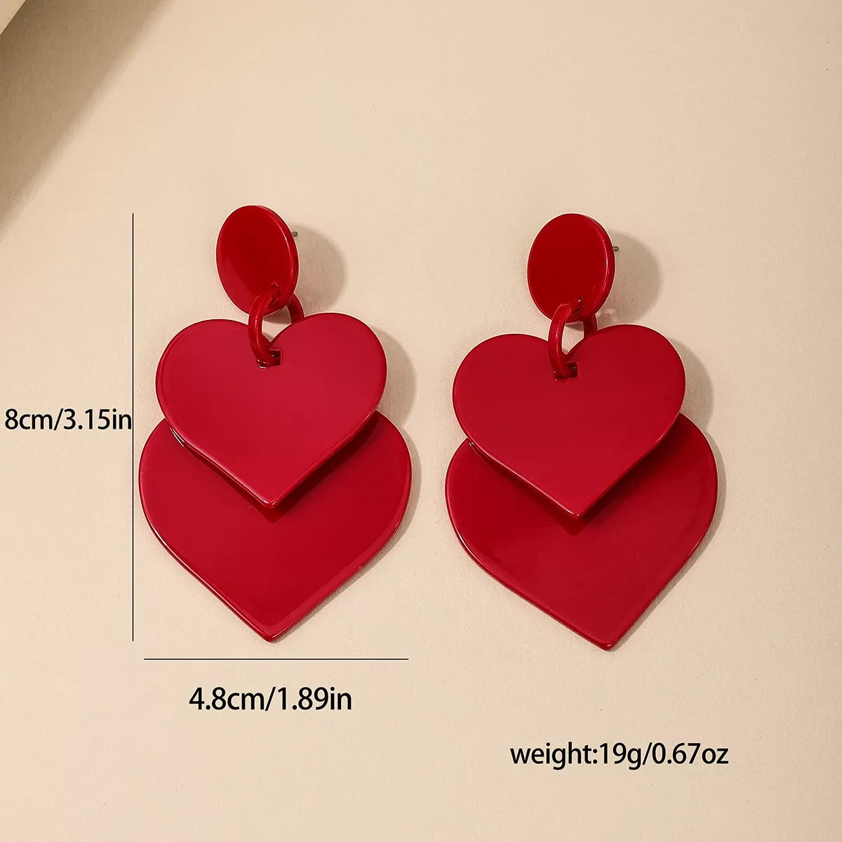 Acrylic Heart Drop Earrings