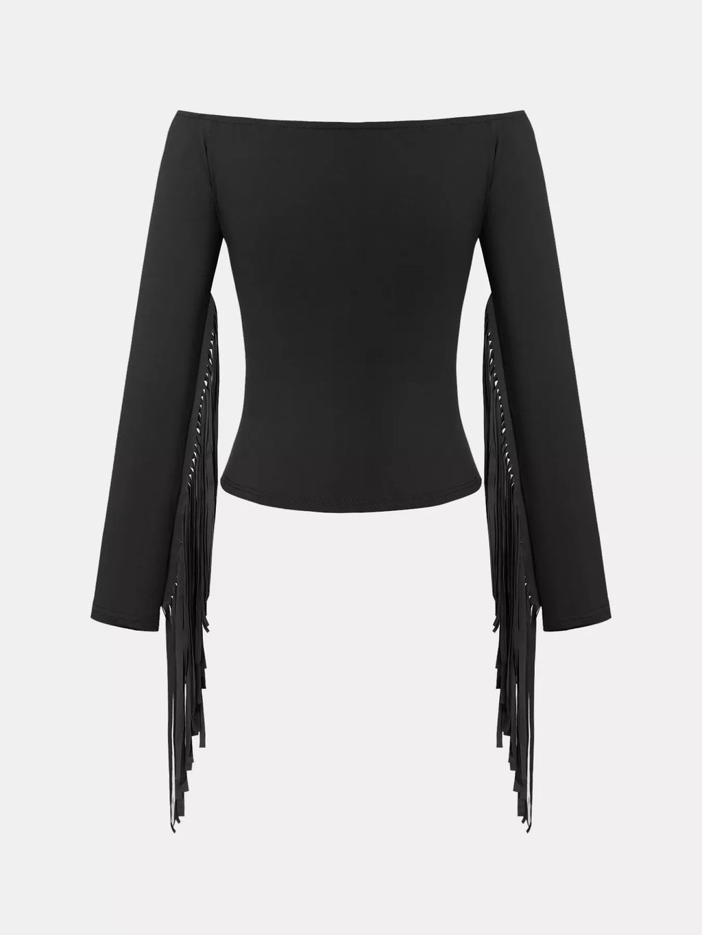 Off-Shoulder Fringe Sleeve T-Shirt